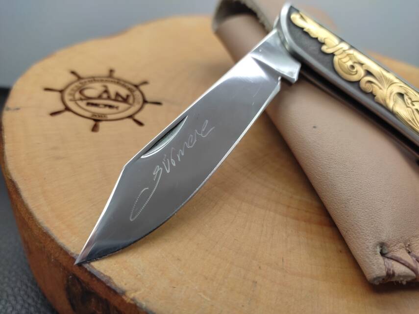 14K Altın İşleme 'Avcı Reis' Sürmene Çakısı - 6