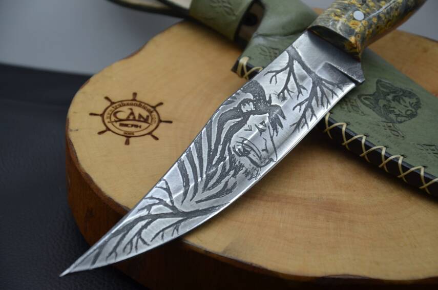 Aslan Figür İşleme Av Bıçağı - 2