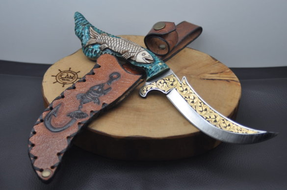 Balık Gravür İşleme Av Bıçağı - 1