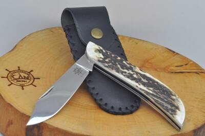 Büyük Boy Sürmene El yapımı Geyik Boynuzu Kabza Çakı - 2