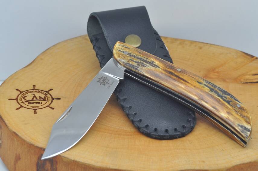 Büyük Boy Sürmene El yapımı Geyik Boynuzu Kabza Çakı - 6