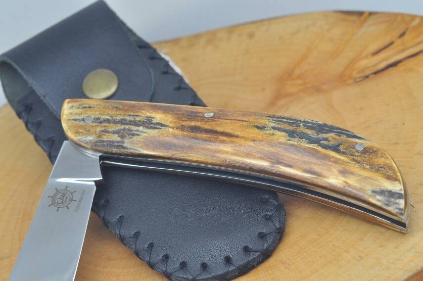 Büyük Boy Sürmene El yapımı Geyik Boynuzu Kabza Çakı - 8