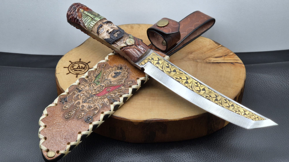 Osmanlı Askeri Benzetme Gravür İşleme Av Bıçağı - 0