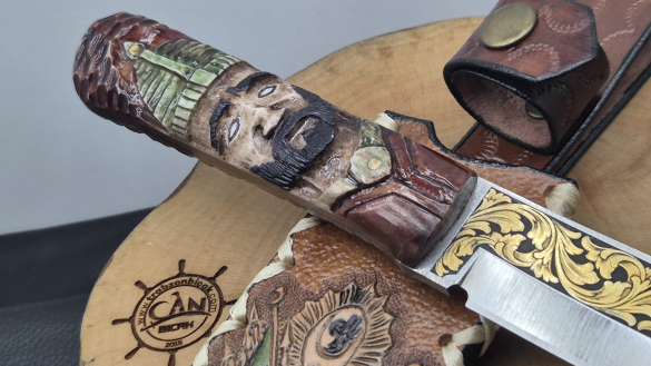 Osmanlı Askeri Benzetme Gravür İşleme Av Bıçağı - 2