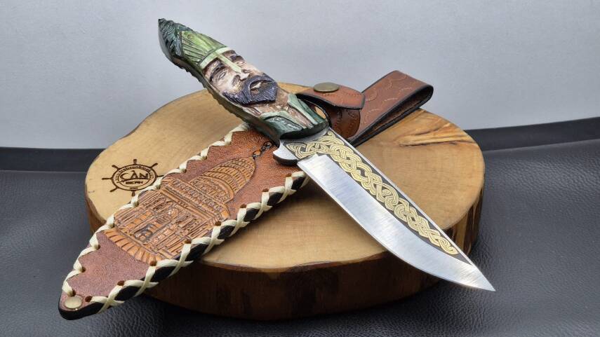 Selahaddin Eyyubi-Kubbet-üs Sahra Gravür İşleme Av Bıçağı - 1
