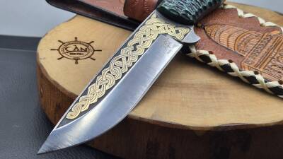 Selahaddin Eyyubi-Kubbet-üs Sahra Gravür İşleme Av Bıçağı - 5