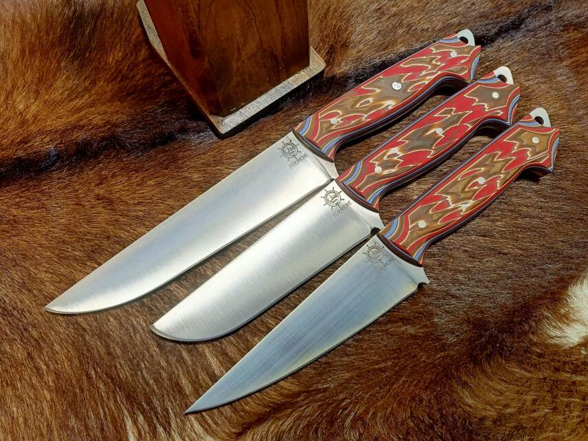 Sürmene El Yapımı İşleme Verzalit Kabza Kasap Seti - 4